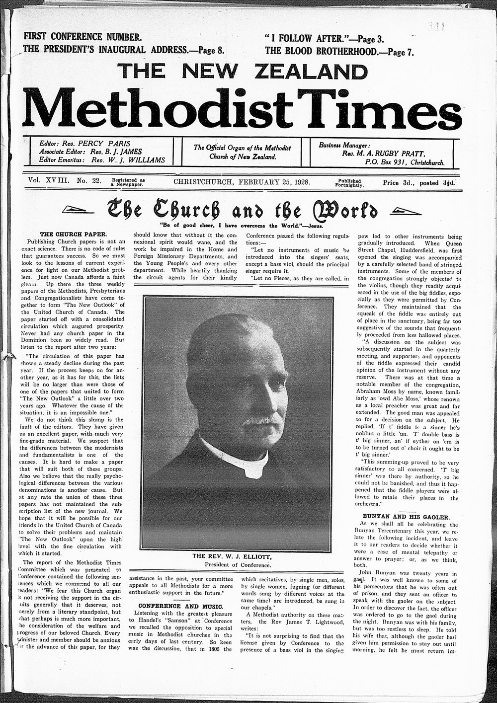 The New Zealand Methodist Times: 25th February 1928