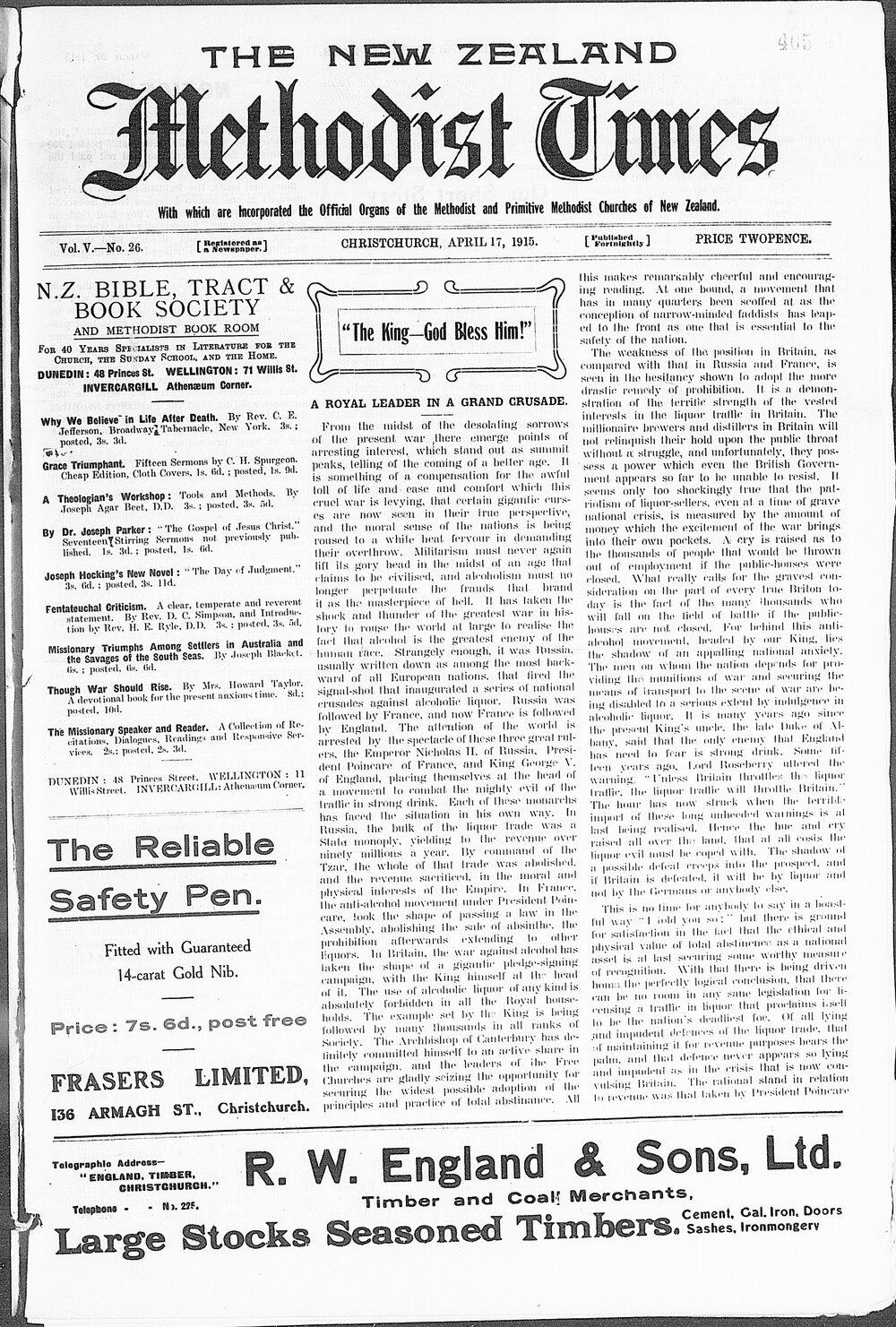 The New Zealand Methodist Times: 17th April 1915
