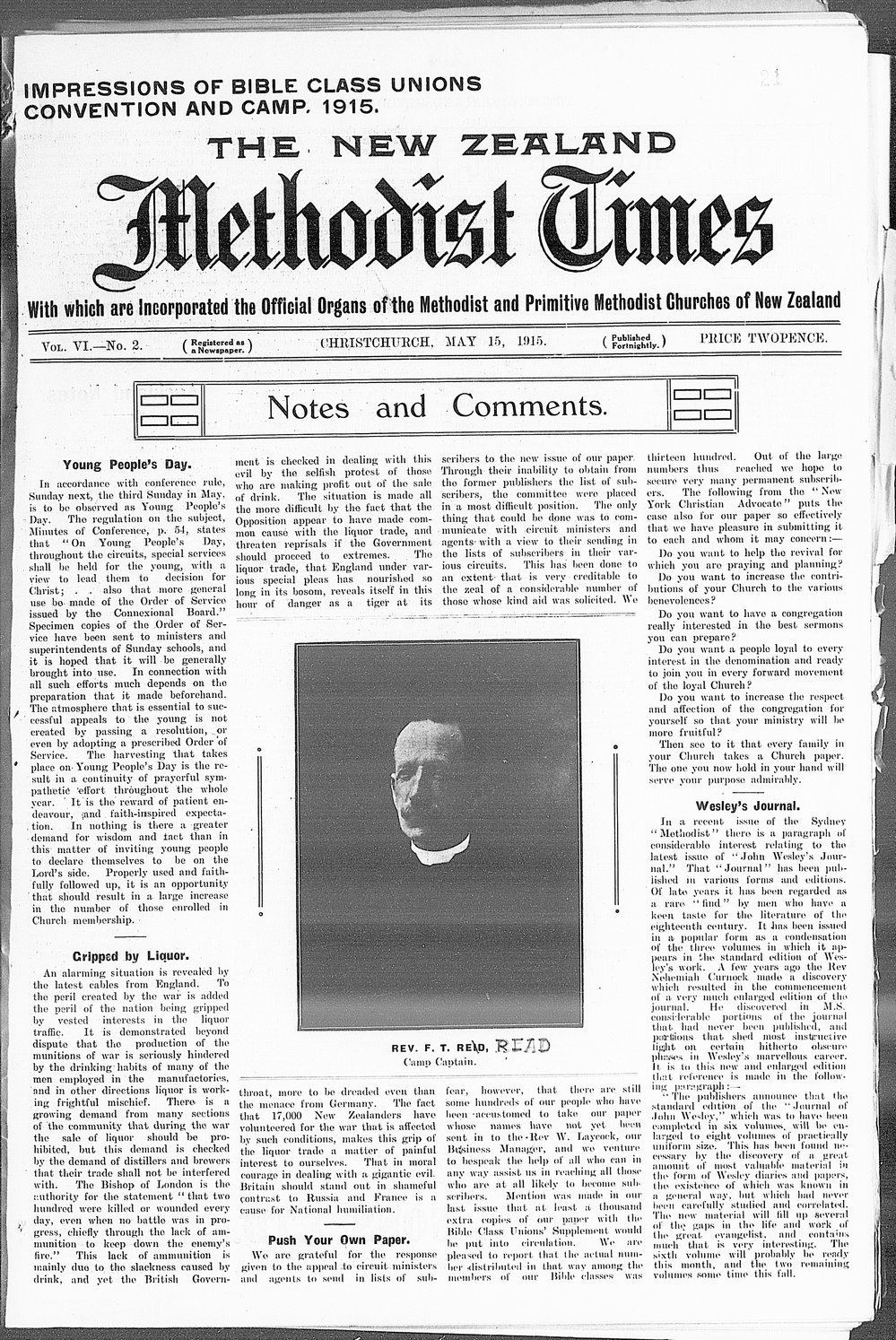 The New Zealand Methodist Times: 15th May 1915