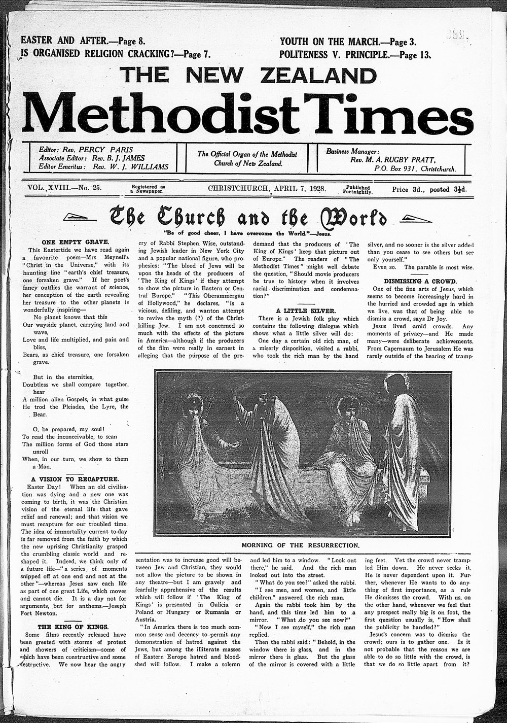 The New Zealand Methodist Times: 7th April 1928