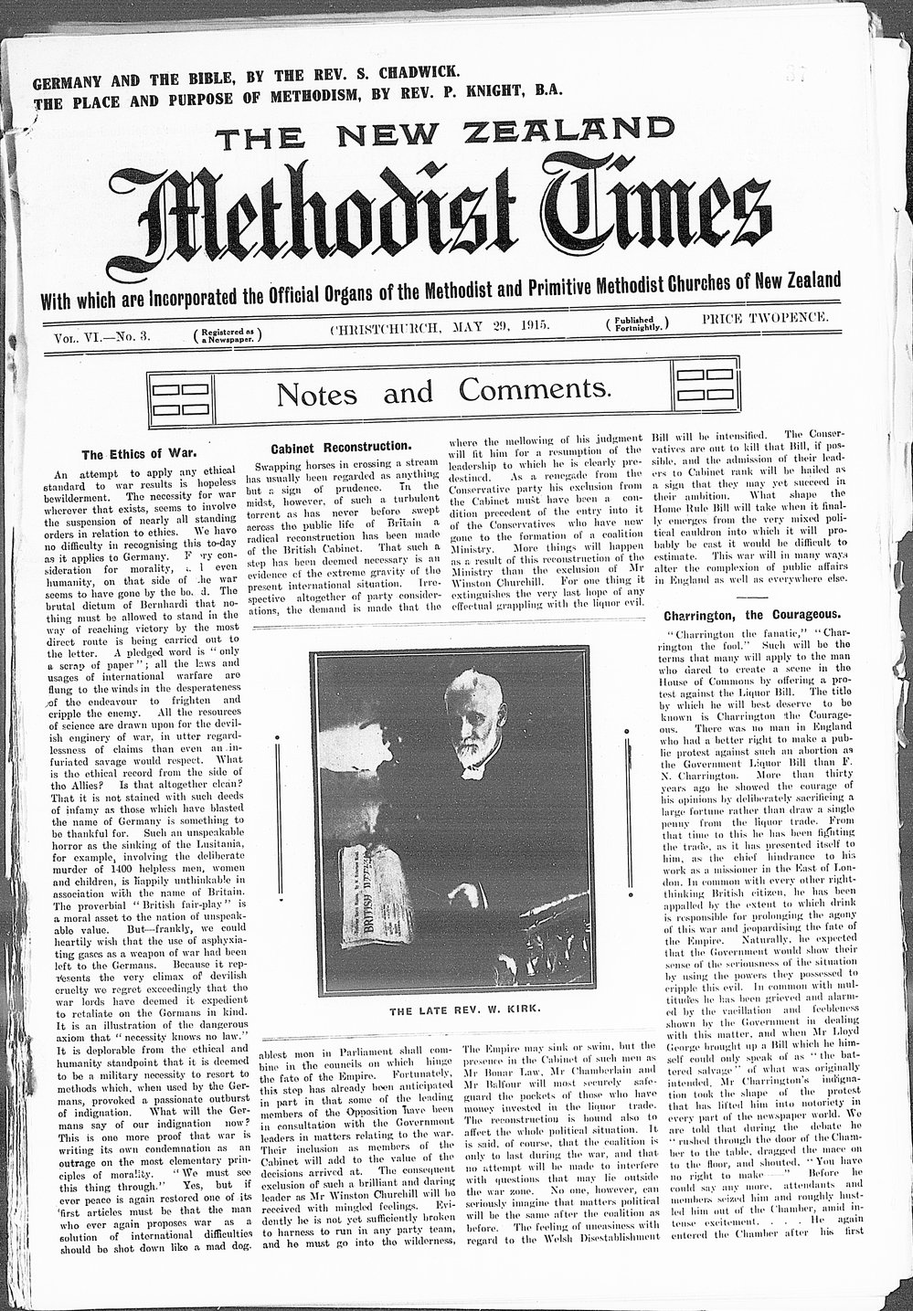The New Zealand Methodist Times: 29th May 1915