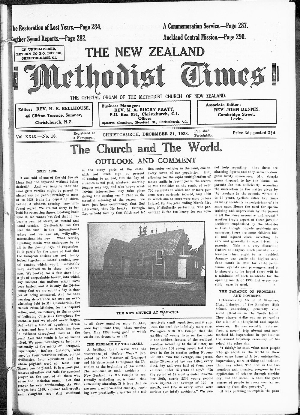 The New Zealand Methodist Times: 31st December 1938