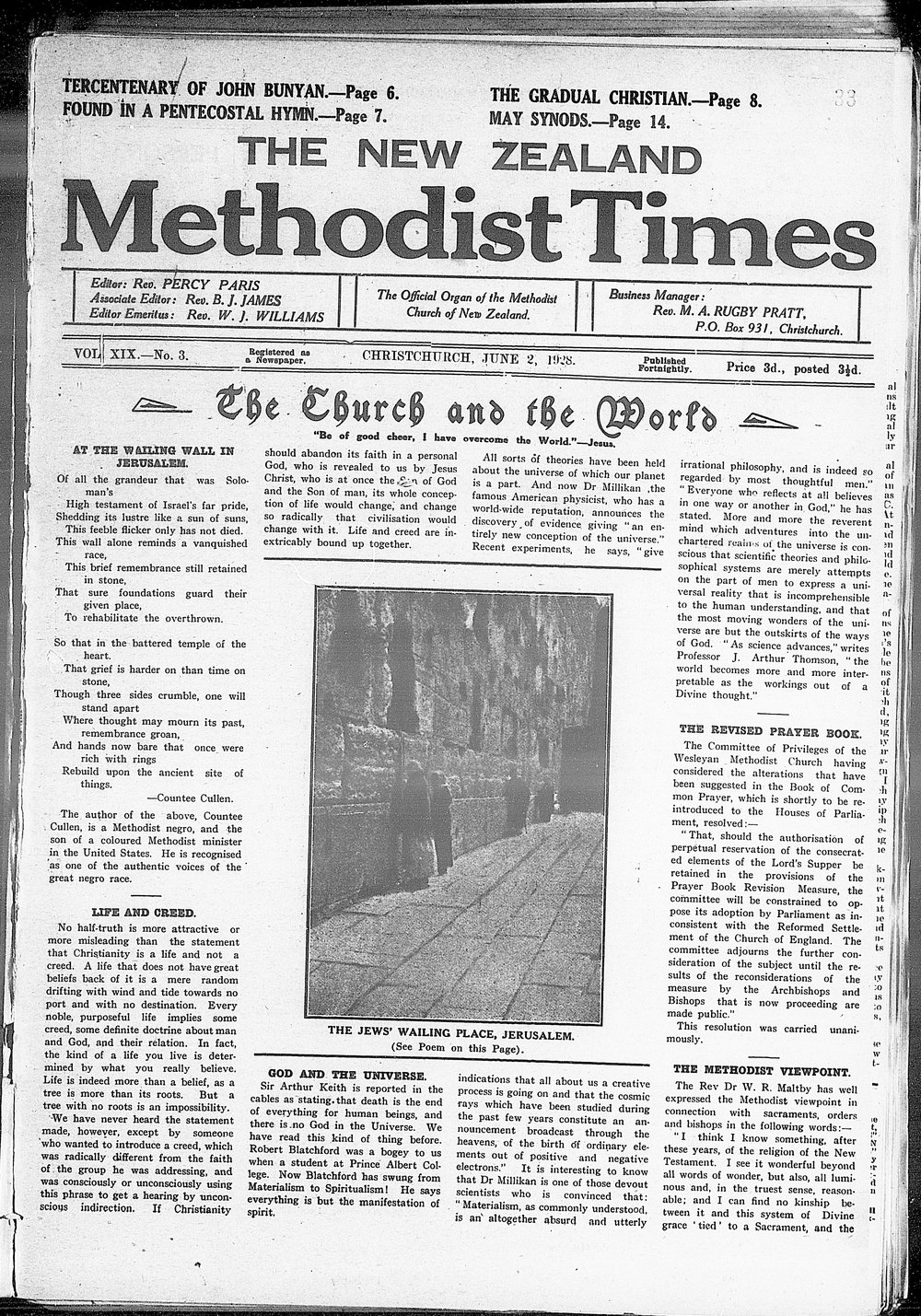 The New Zealand Methodist Times: 2nd June 1928