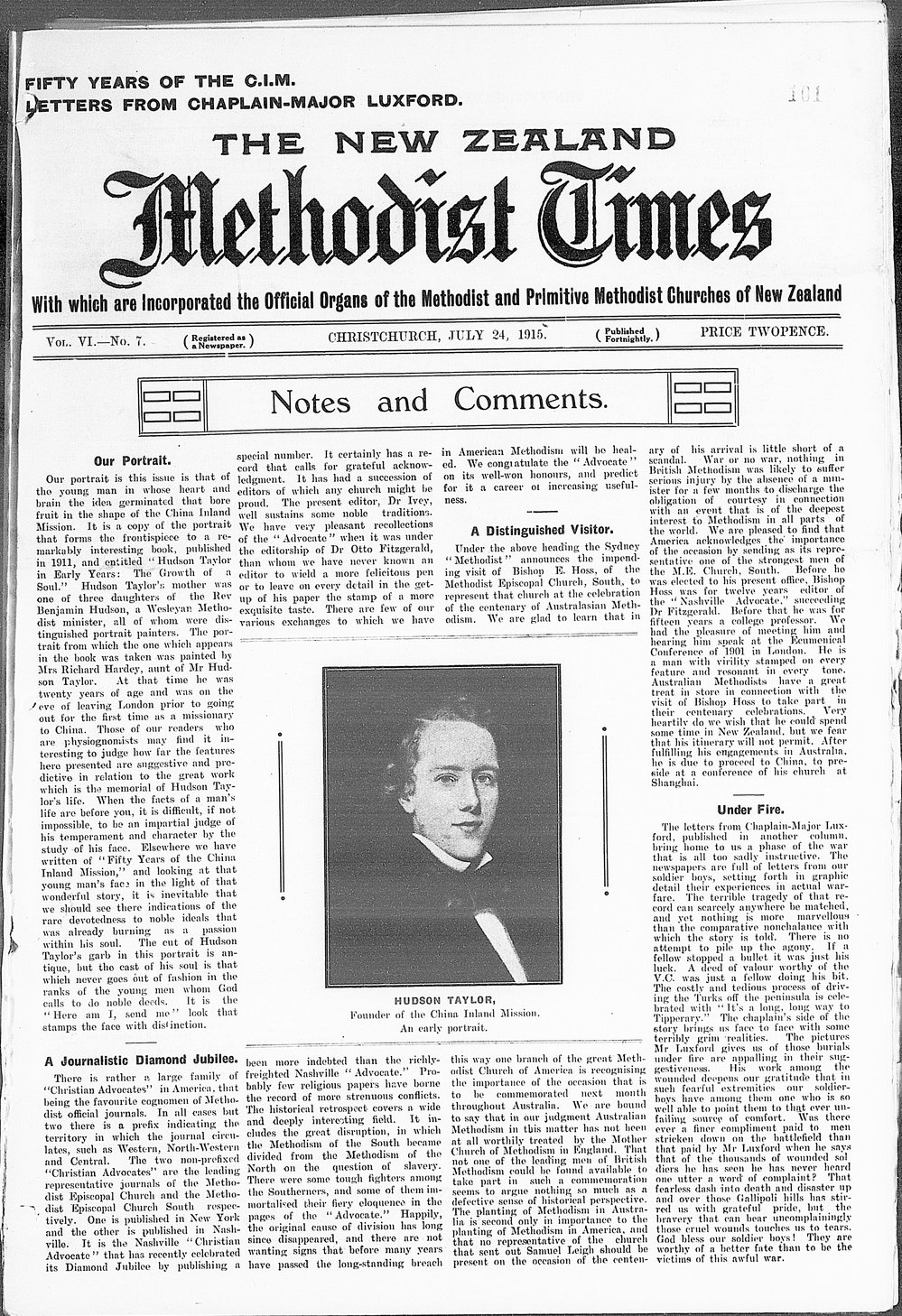 The New Zealand Methodist Times: 24th July 1915