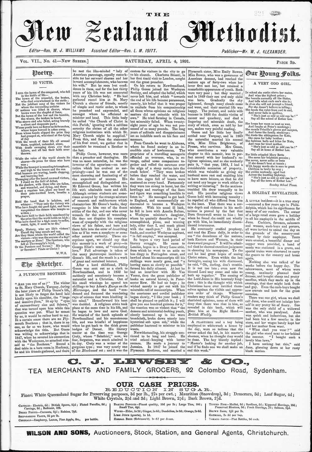 The New Zealand Methodist Times: 4th April 1891