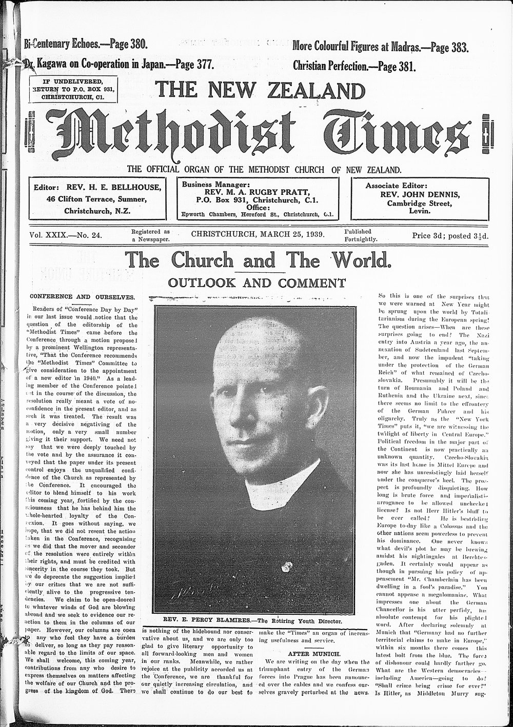 The New Zealand Methodist Times: 25th March 1939