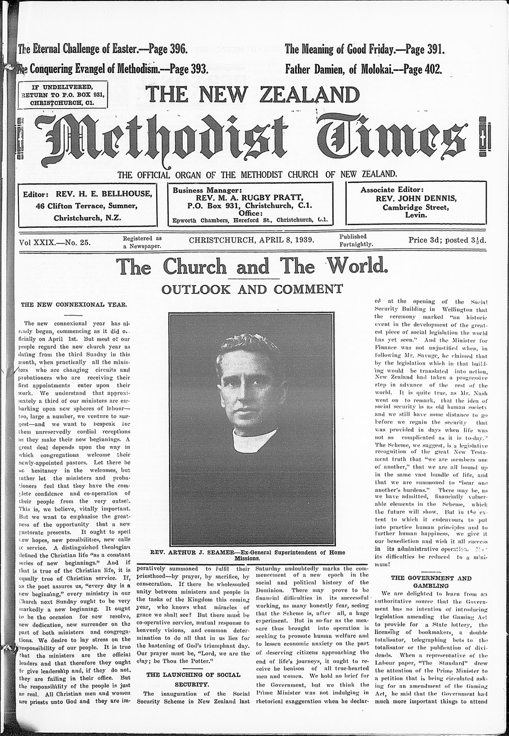 The New Zealand Methodist Times: 8th April 1939