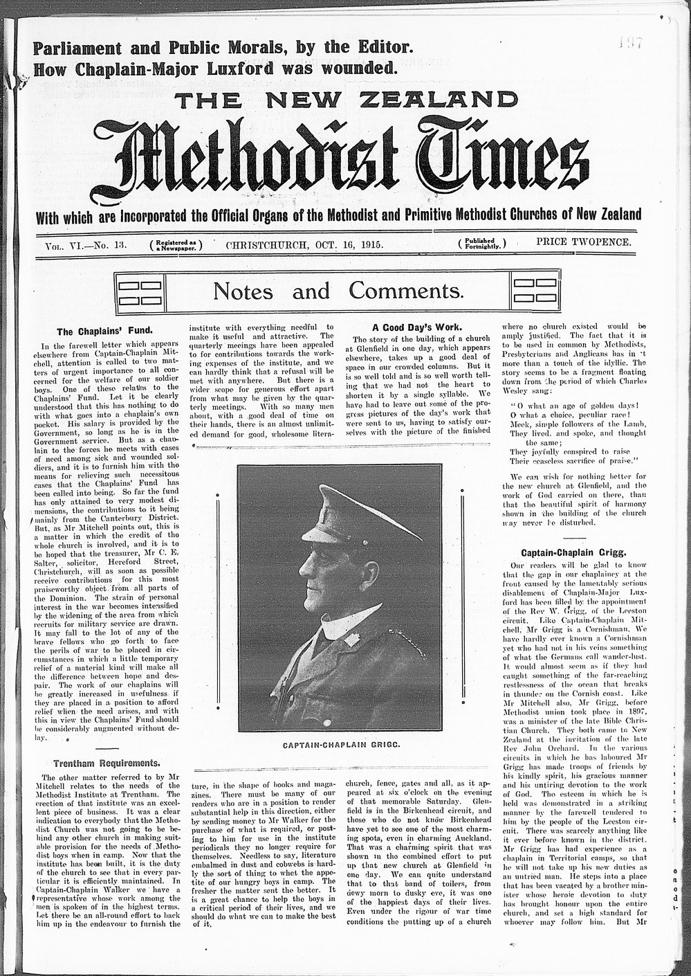 The New Zealand Methodist Times: 16th October 1915