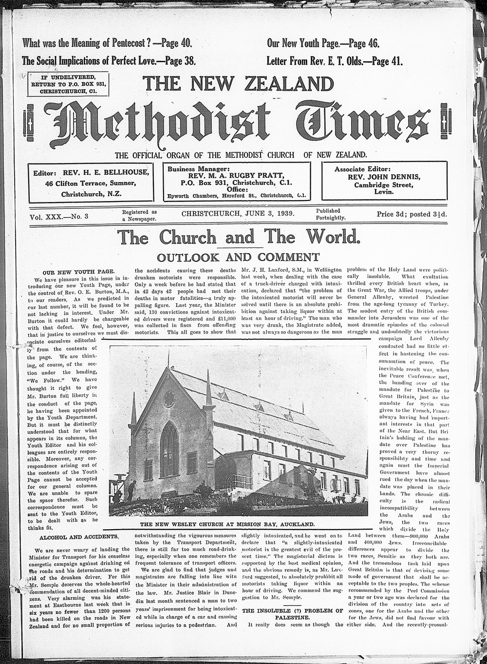 The New Zealand Methodist Times: 3rd June 1939