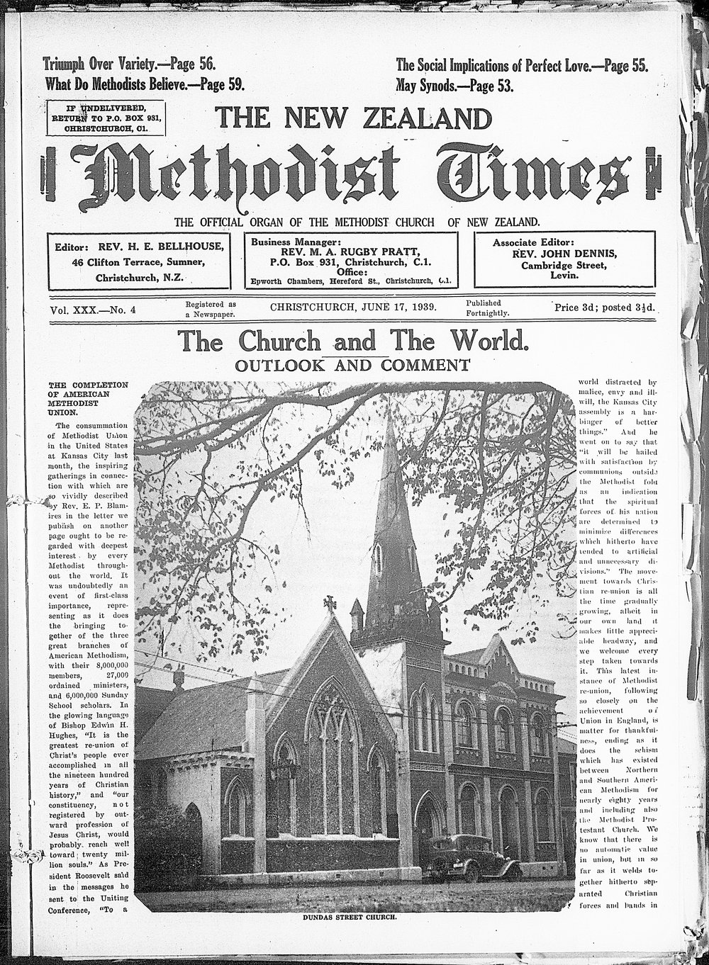 The New Zealand Methodist Times: 17th June 1939