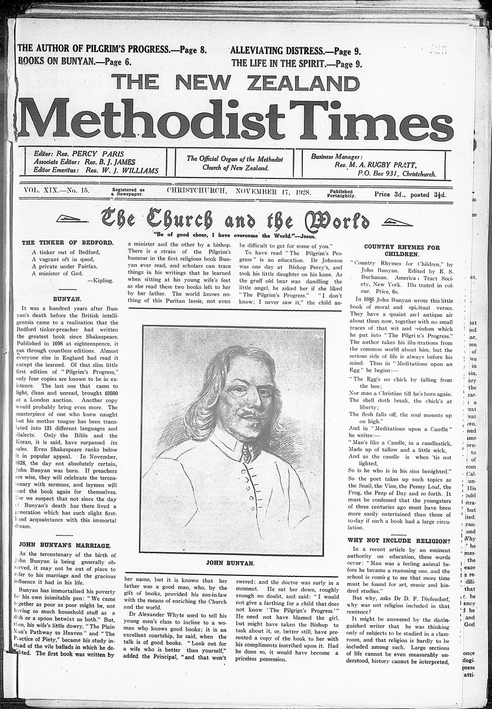 The New Zealand Methodist Times: 17th November 1928