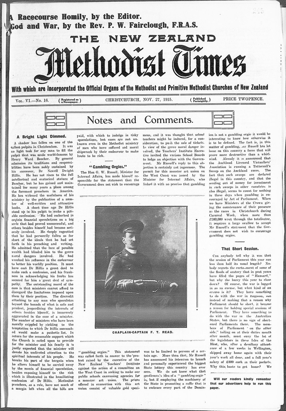 The New Zealand Methodist Times: 27th November 1915