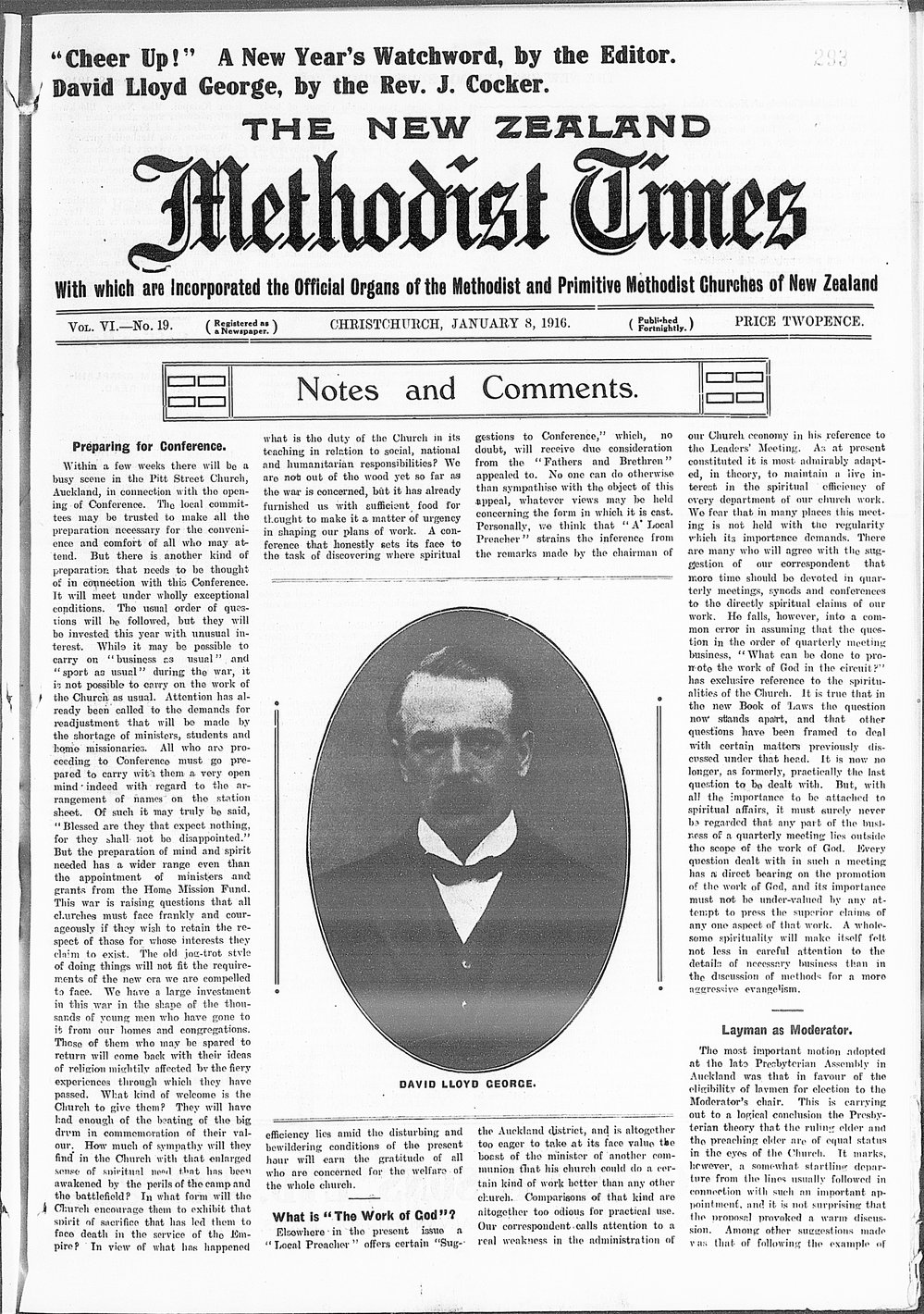 The New Zealand Methodist Times: 8th January 1916