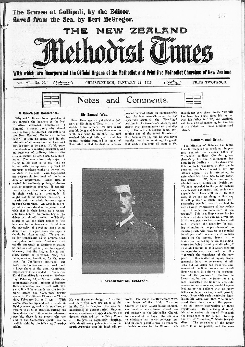 The New Zealand Methodist Times: 22nd January 1916