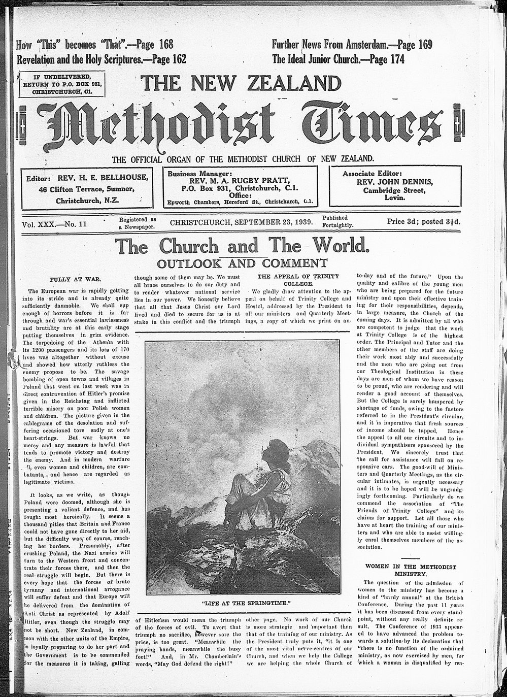 The New Zealand Methodist Times: 23rd September 1939