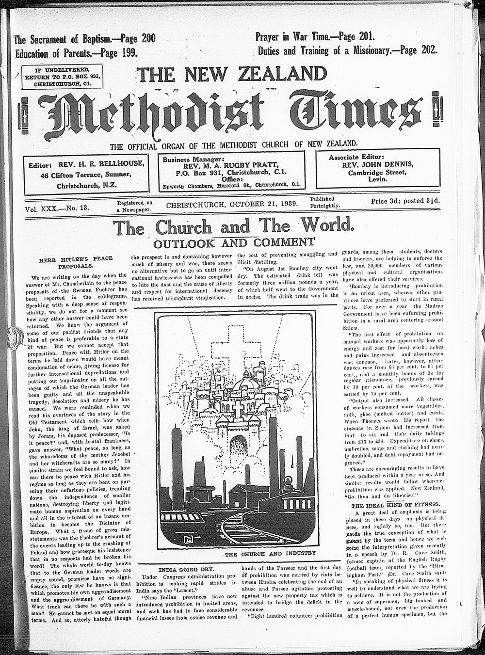 The New Zealand Methodist Times: 21st October 1939
