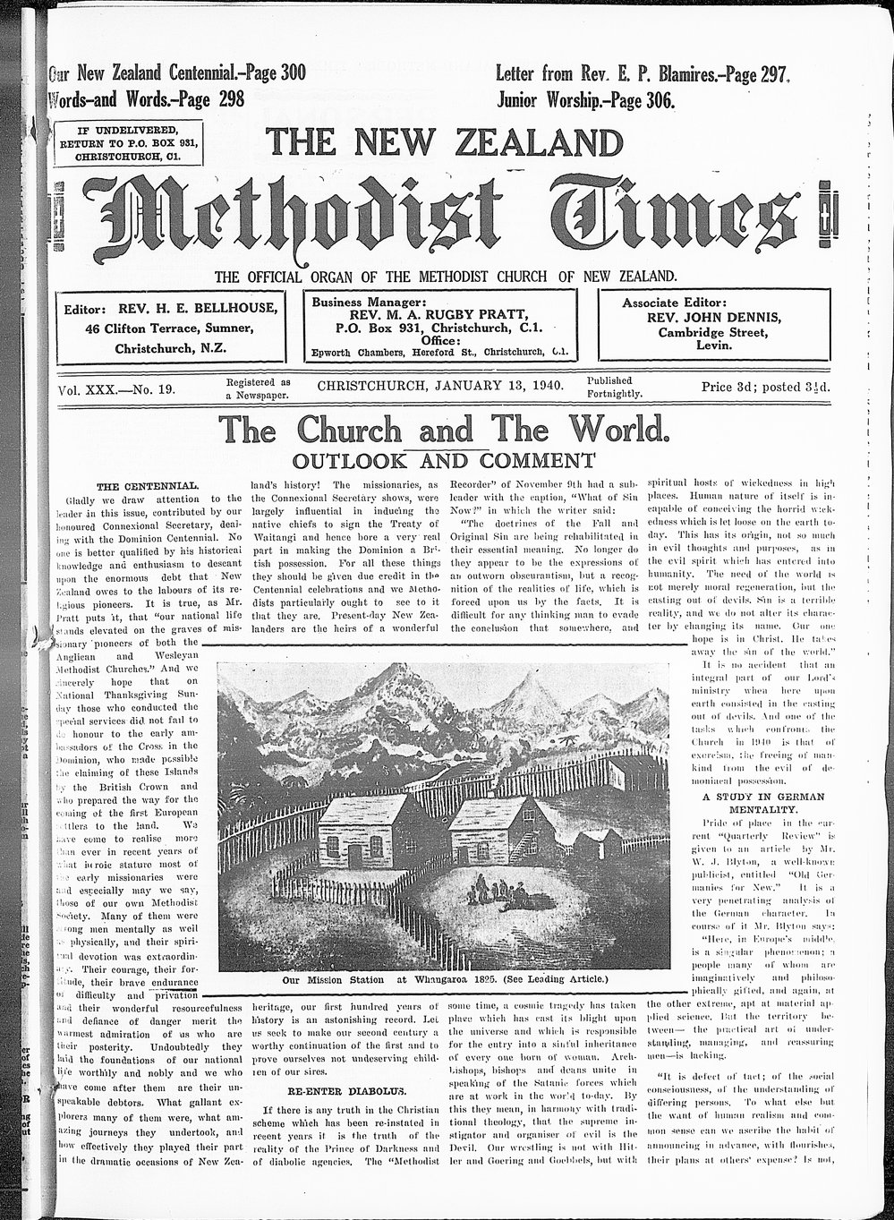 The New Zealand Methodist Times: 13th December 1939