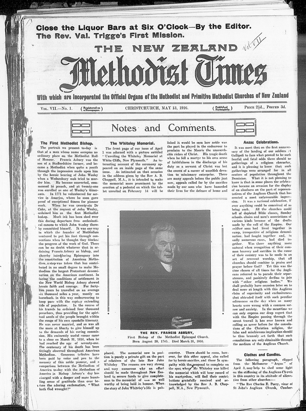 The New Zealand Methodist Times: 13th May 1916