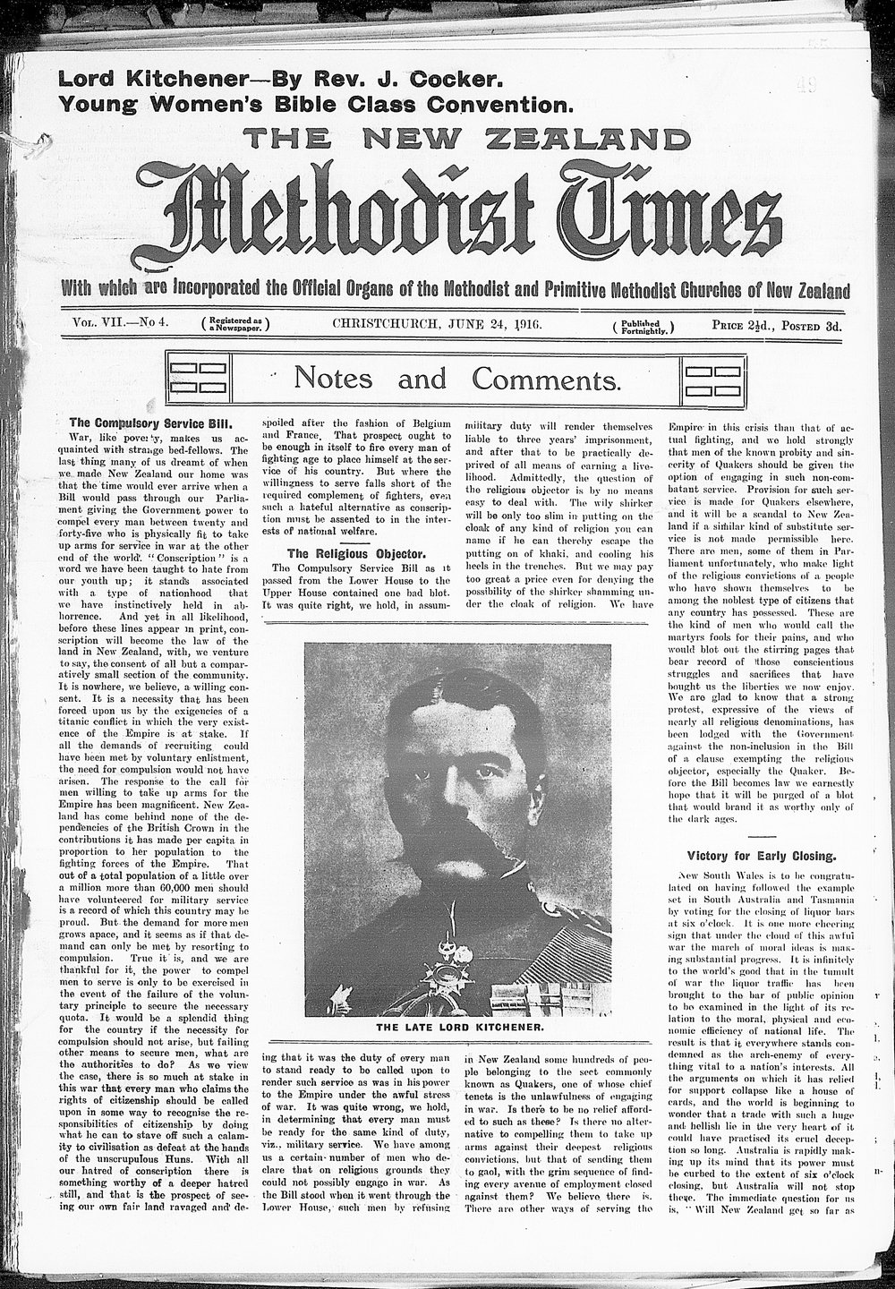 The New Zealand Methodist Times: 24th June 1916