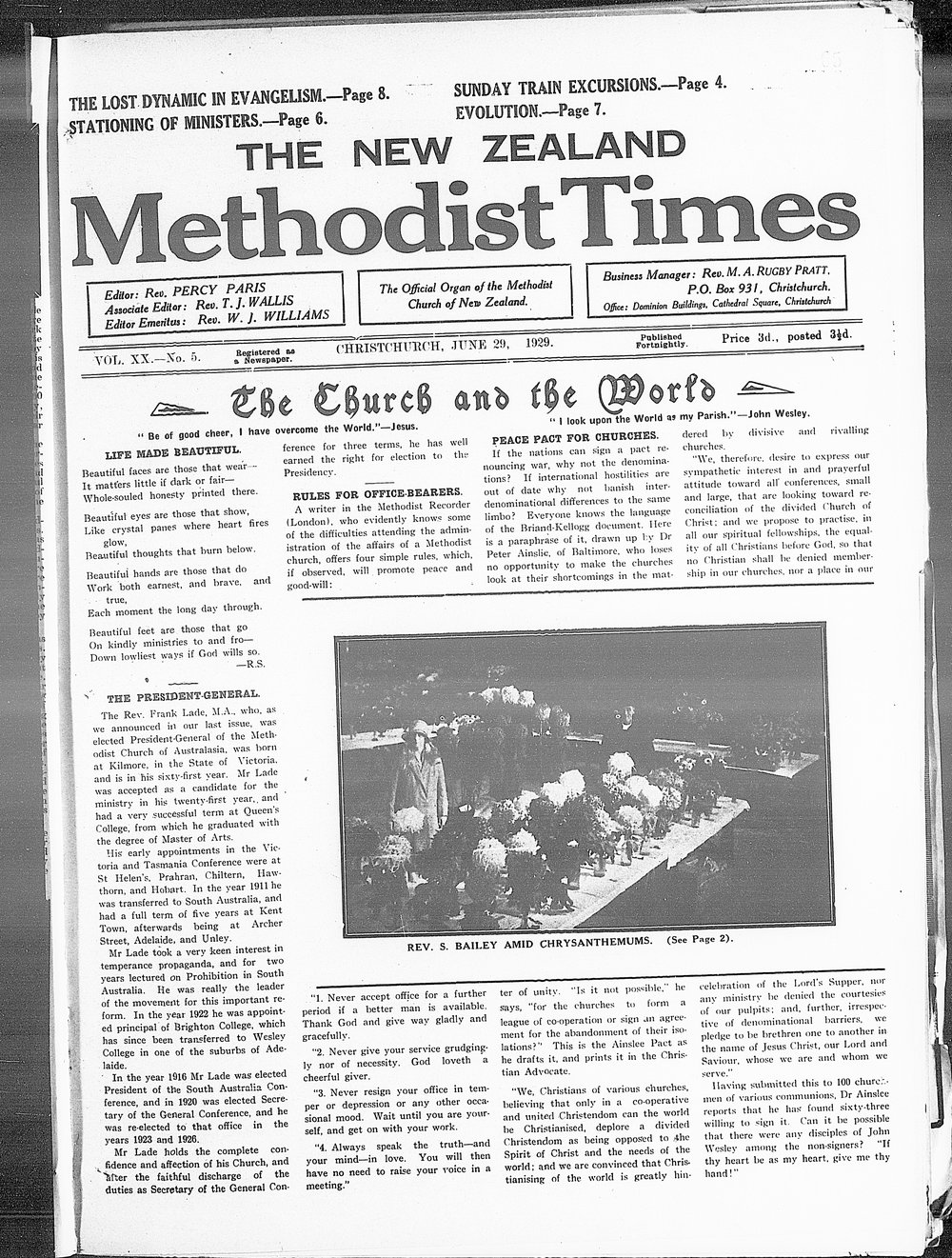 The New Zealand Methodist Times: 29th June 1929