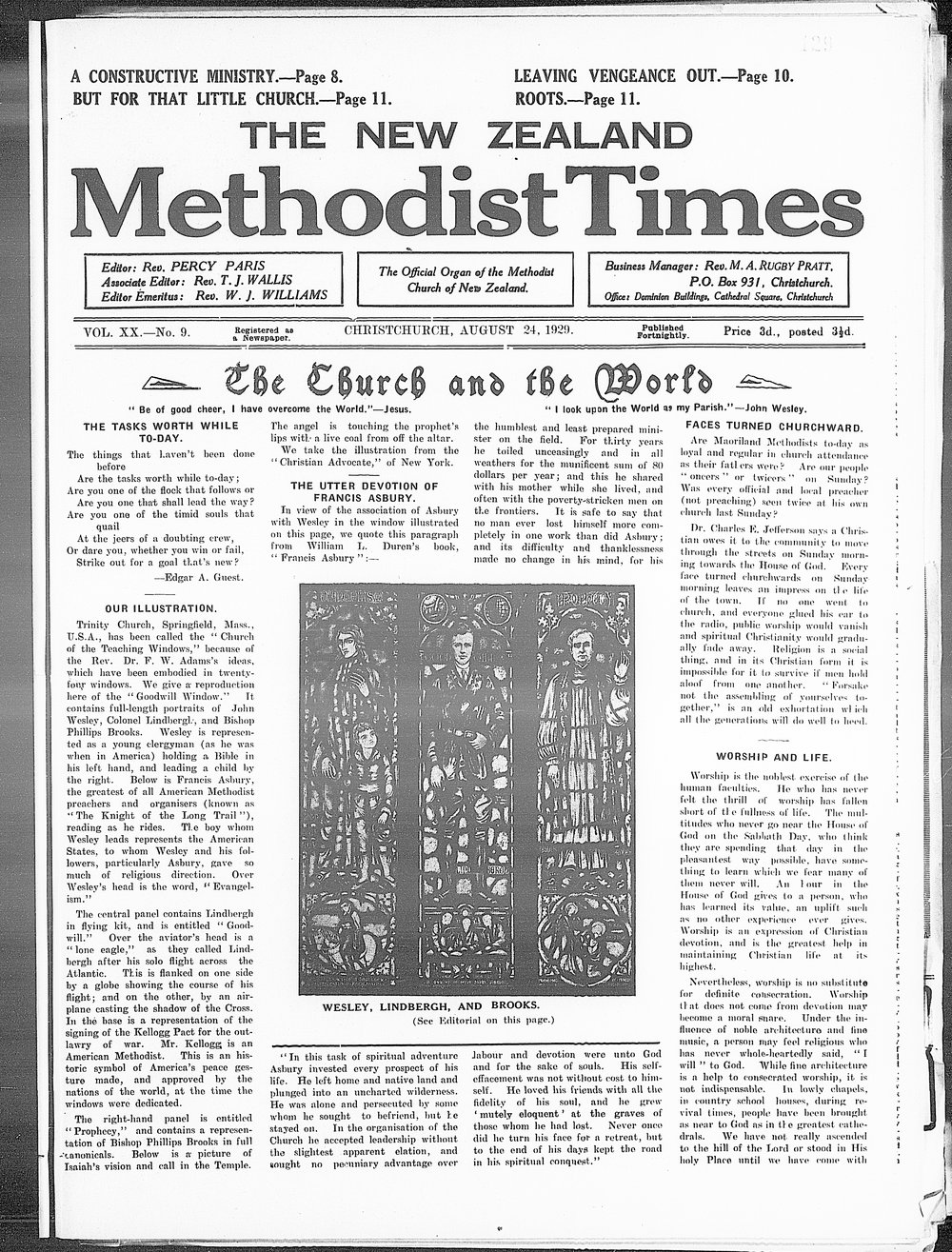 The New Zealand Methodist Times: 24th August 1929
