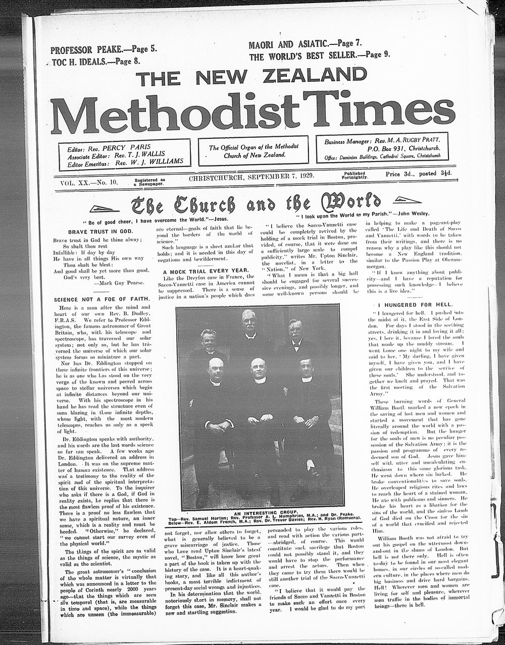 The New Zealand Methodist Times: 7th September 1929