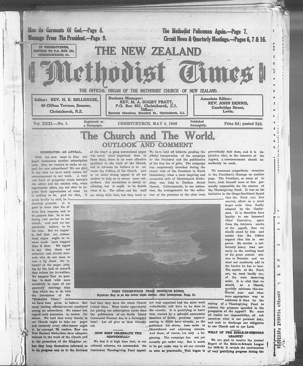 The New Zealand Methodist Times: 4th May 1940