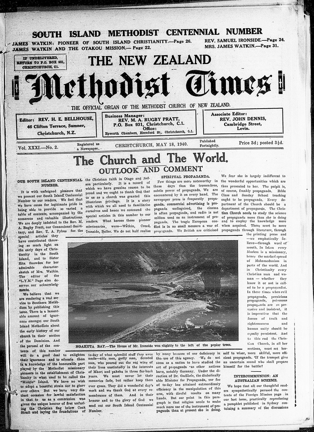 The New Zealand Methodist Times: 18th May 1940
