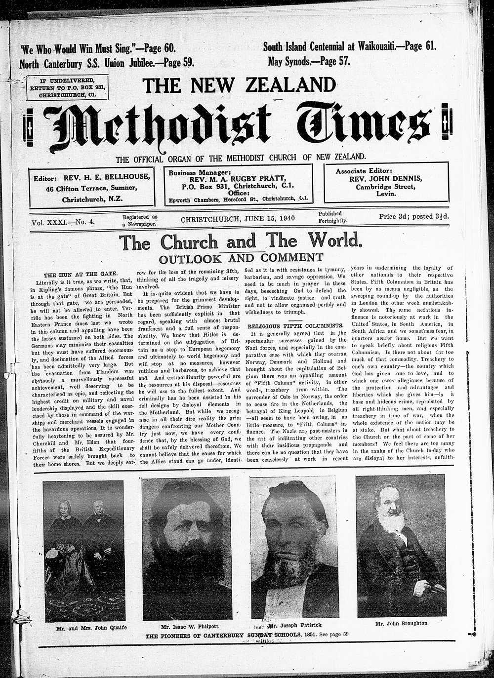 The New Zealand Methodist Times: 15th June 1940
