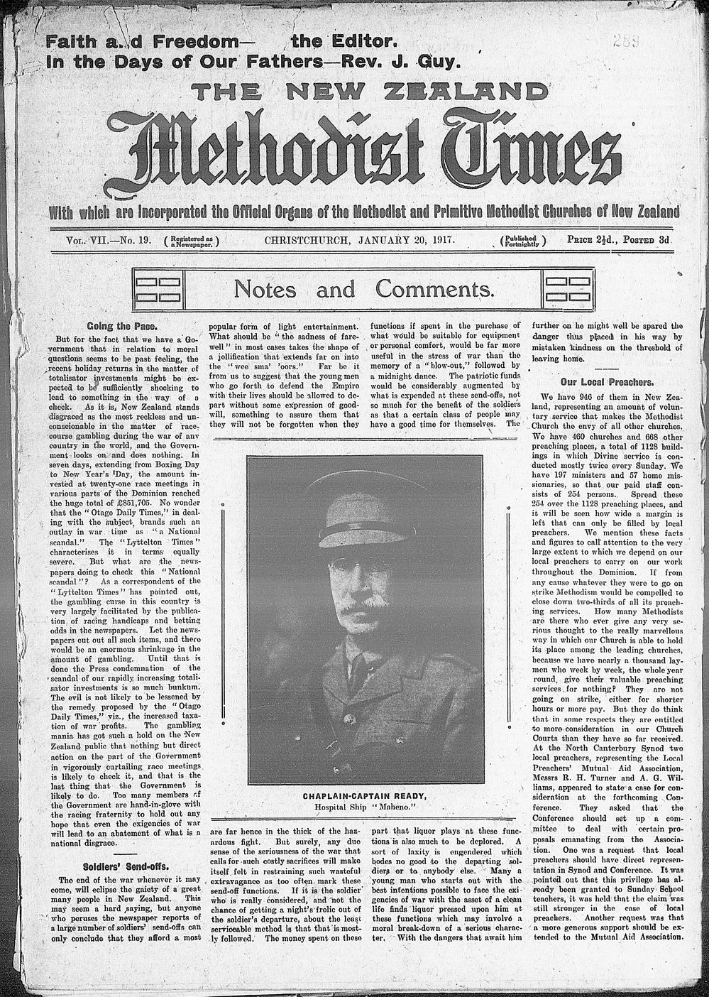 The New Zealand Methodist Times: 20th January 1917