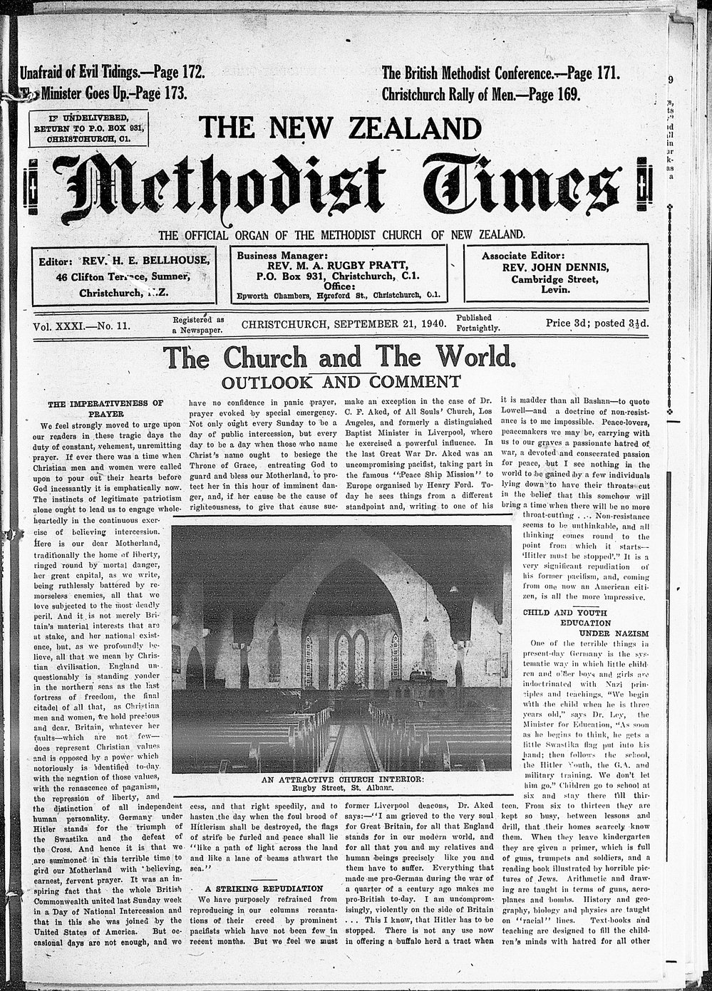 The New Zealand Methodist Times: 21st September 1940