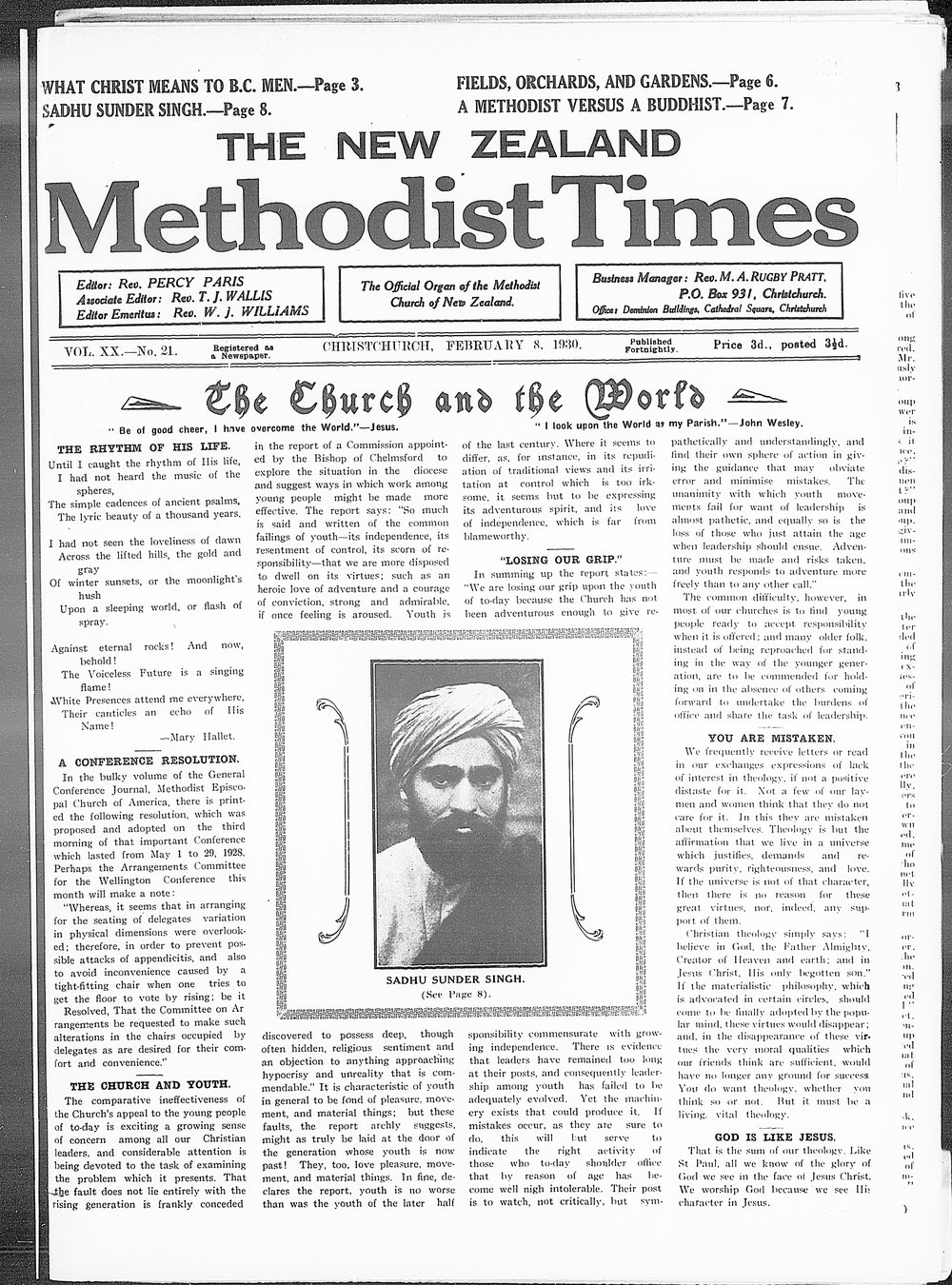 The New Zealand Methodist Times: 8th February 1930