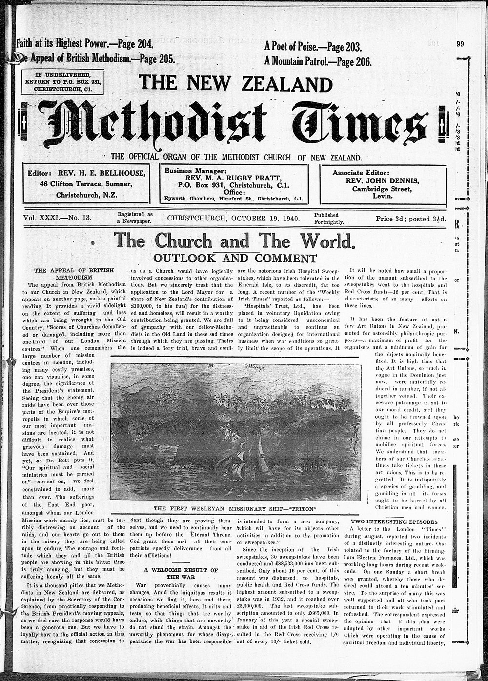 The New Zealand Methodist Times: 19th October 1940