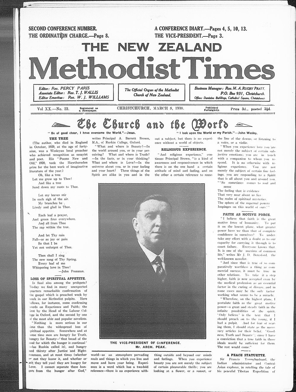 The New Zealand Methodist Times: 8th March 1930
