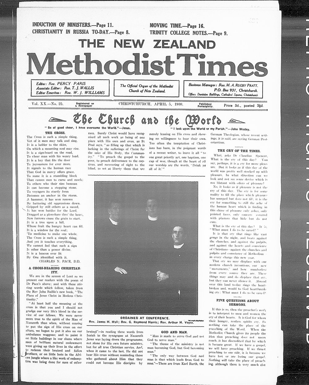 The New Zealand Methodist Times: 5th April 1930