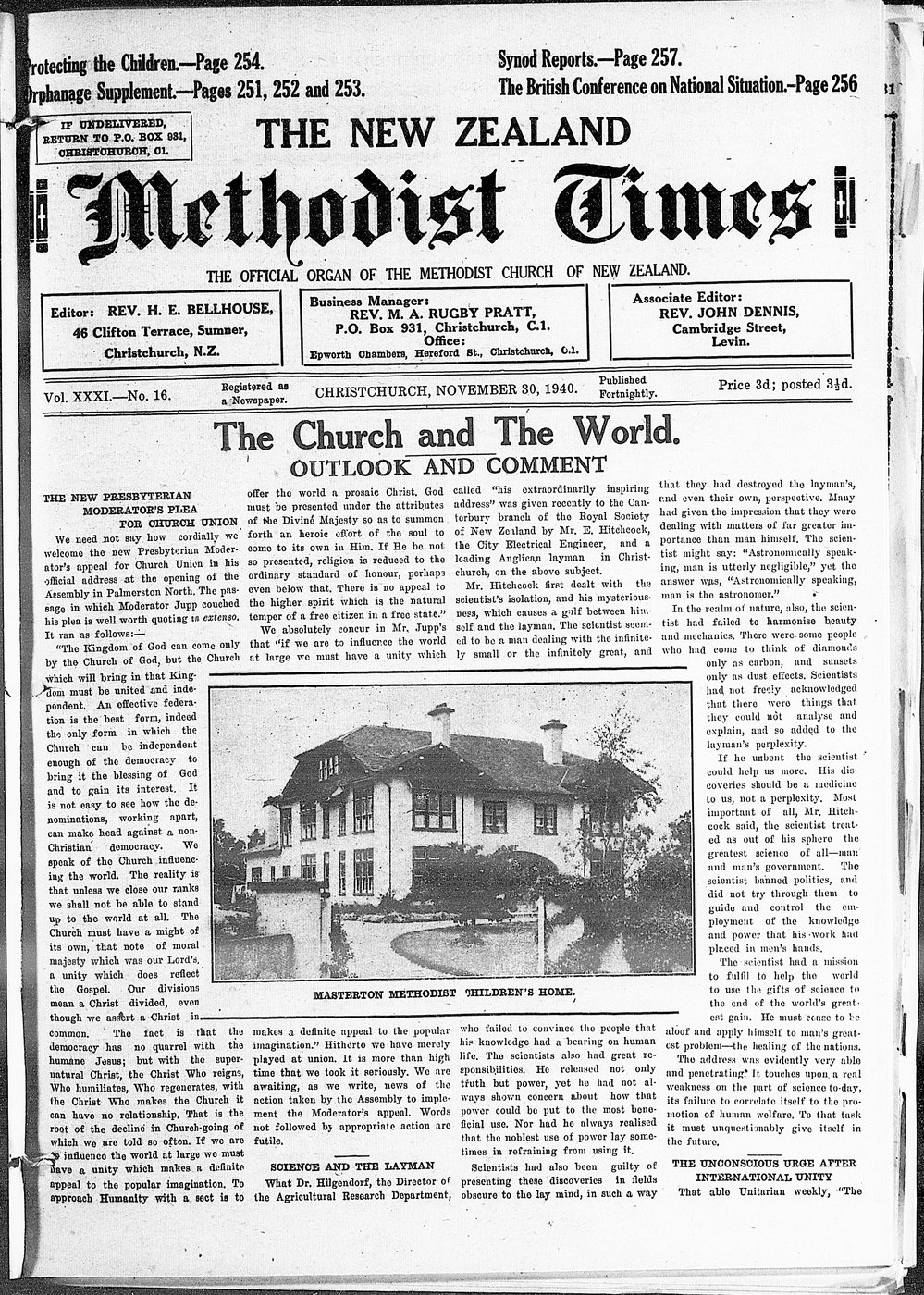 The New Zealand Methodist Times: 30th November 1940