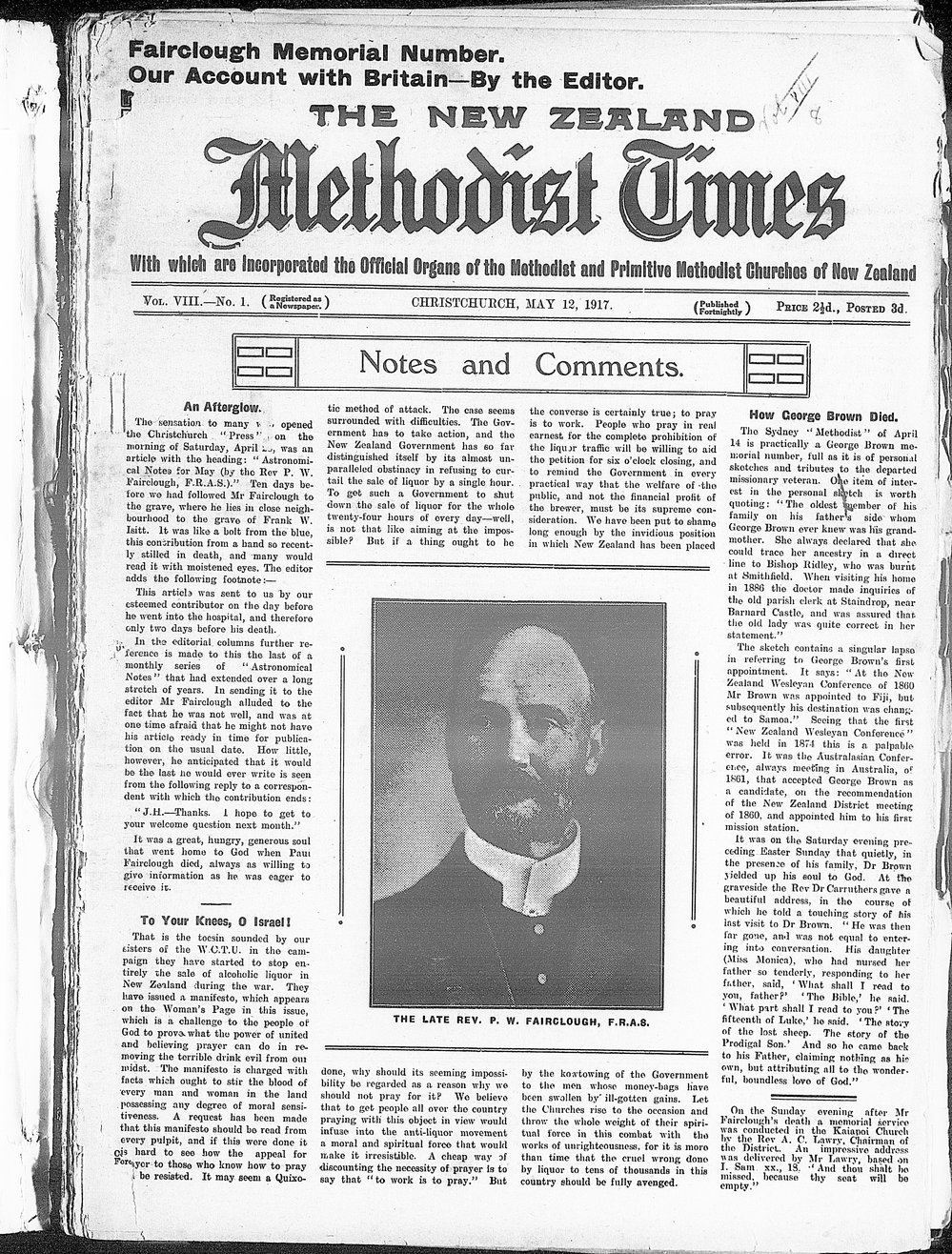 The New Zealand Methodist Times: 12th May 1917