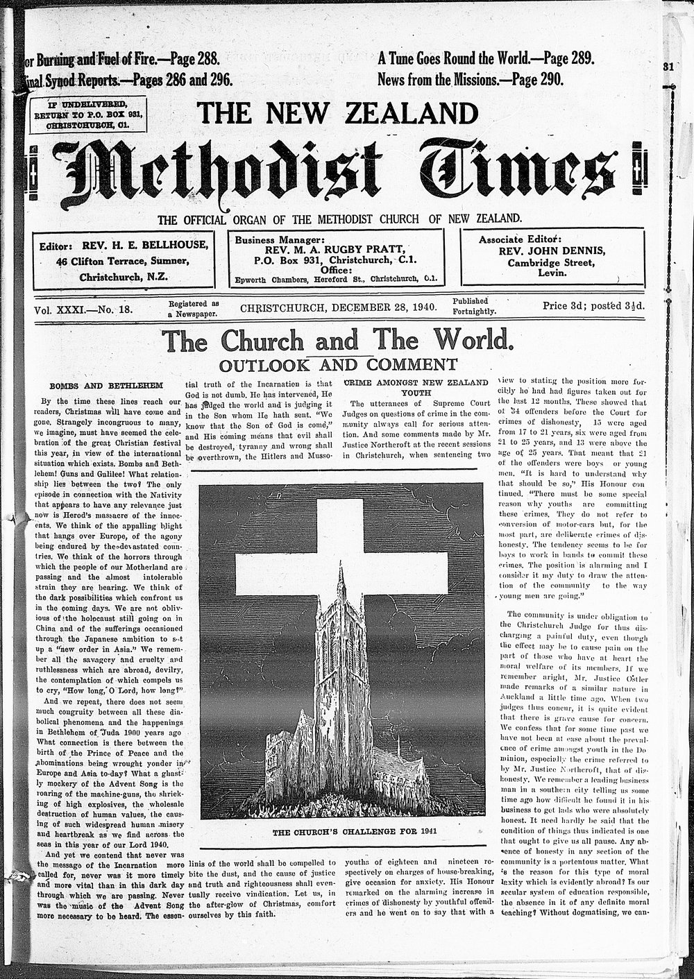The New Zealand Methodist Times: 28th December 1940
