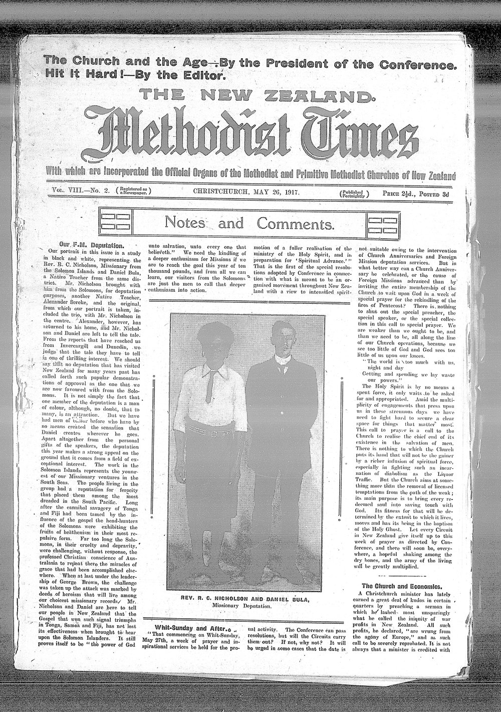 The New Zealand Methodist Times: 26th May 1917