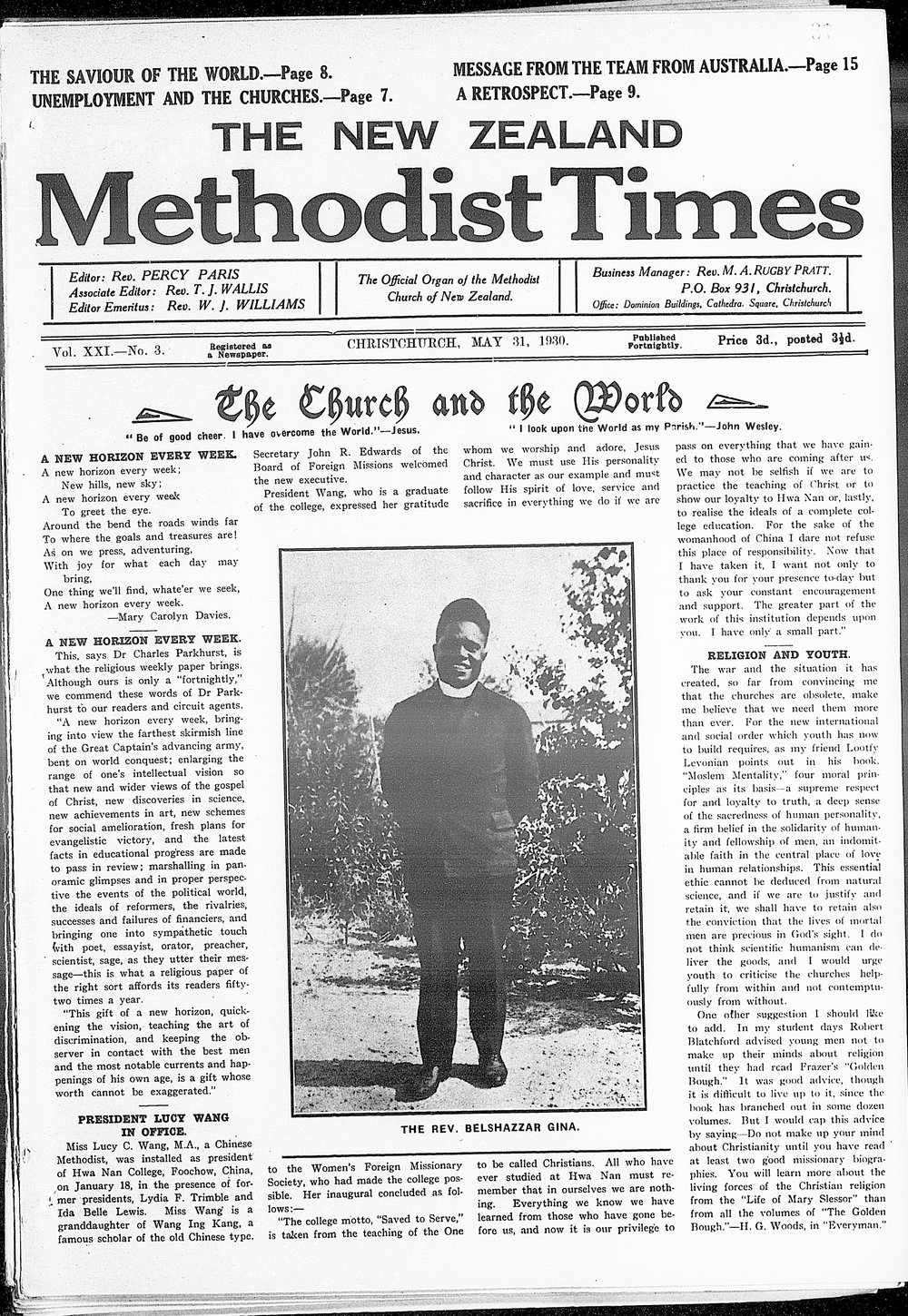 The New Zealand Methodist Times: 31st May 1930