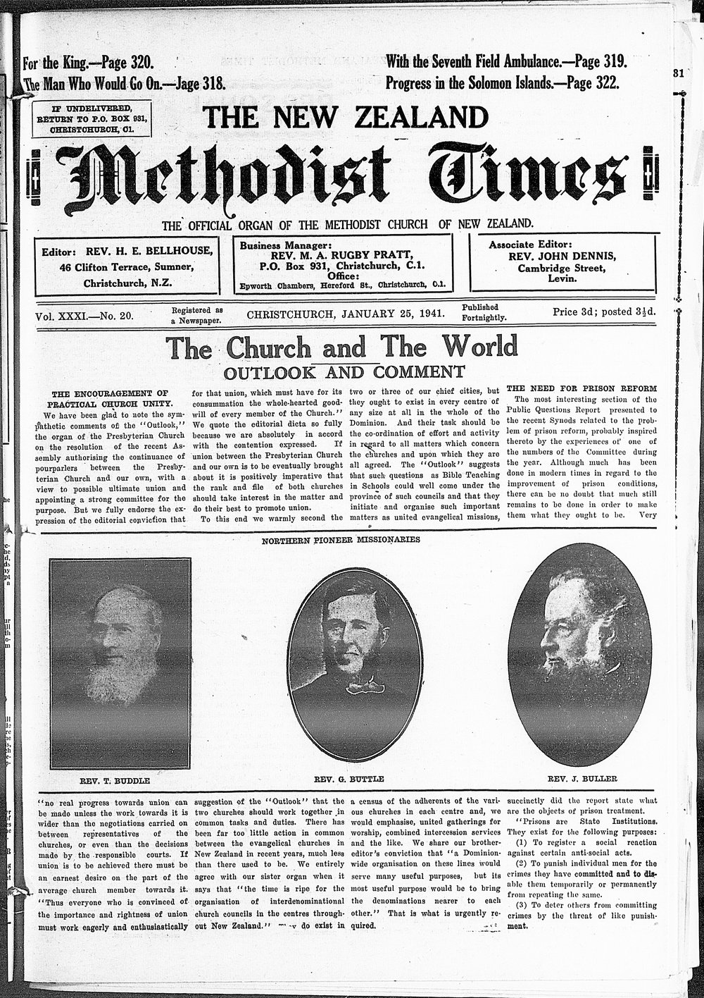 The New Zealand Methodist Times: 25th January 1941