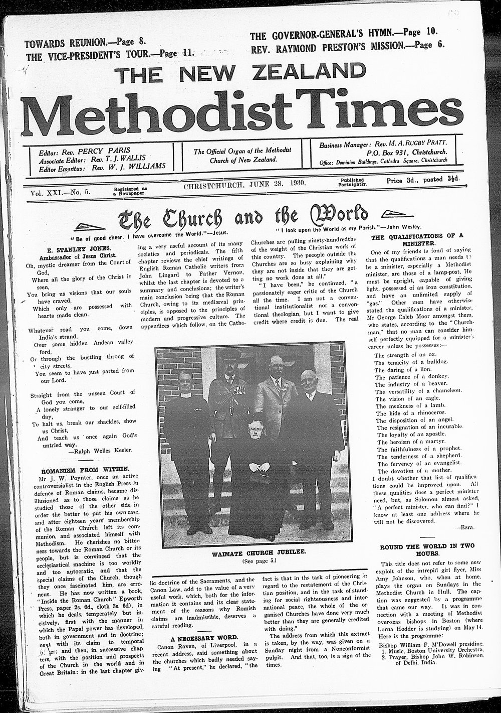 The New Zealand Methodist Times: 28th June 1930