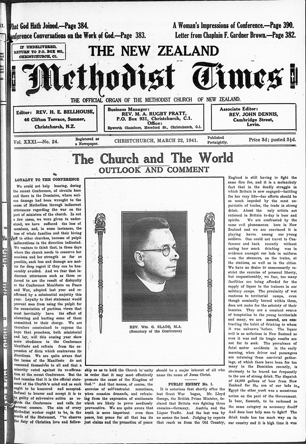 The New Zealand Methodist Times: 22nd March 1941