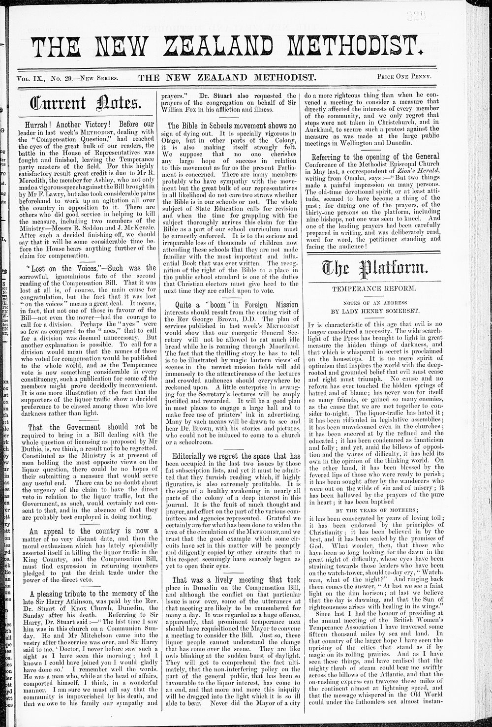 The New Zealand Methodist Times: 16th July 1892
