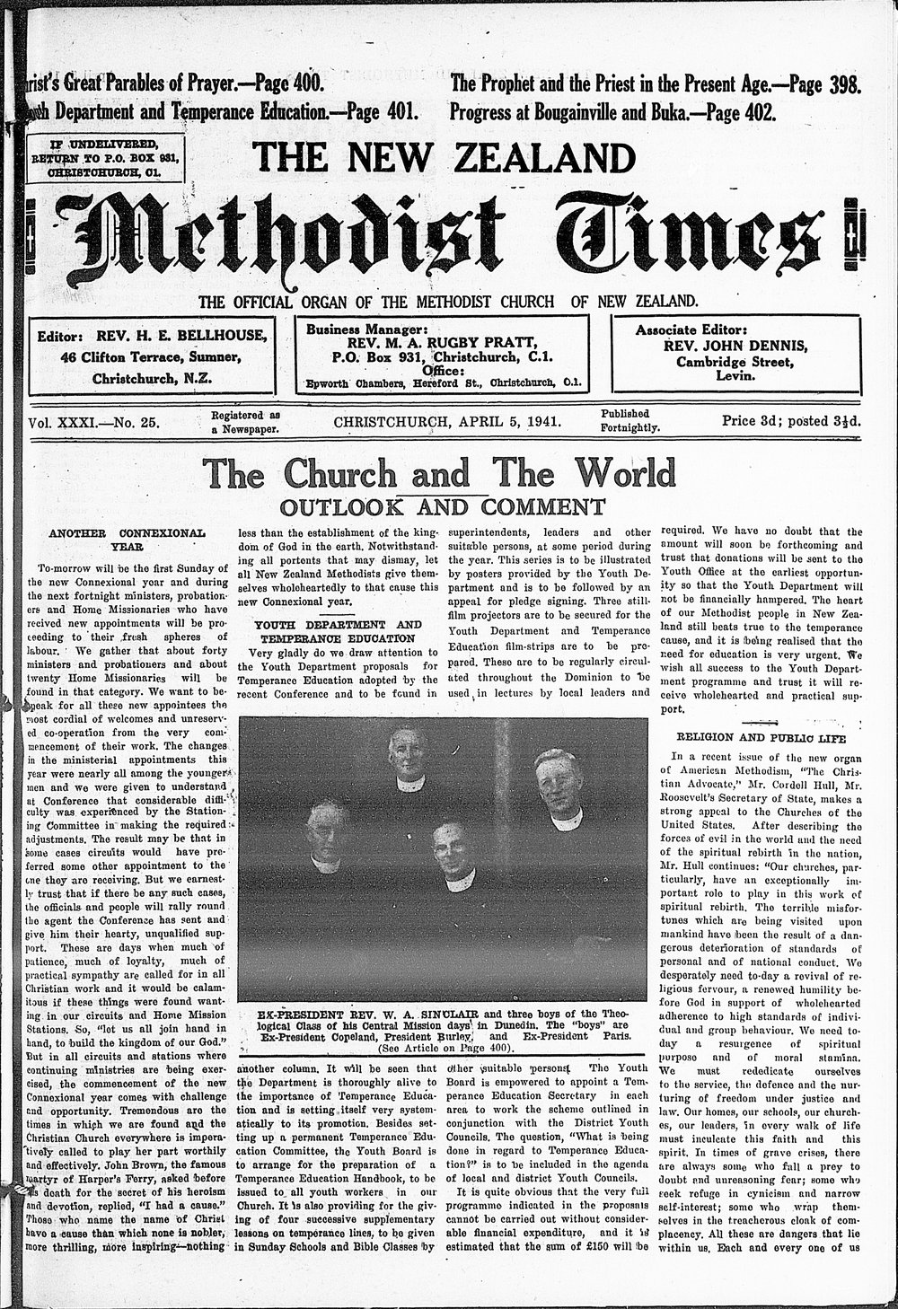 The New Zealand Methodist Times: 5th April 1941
