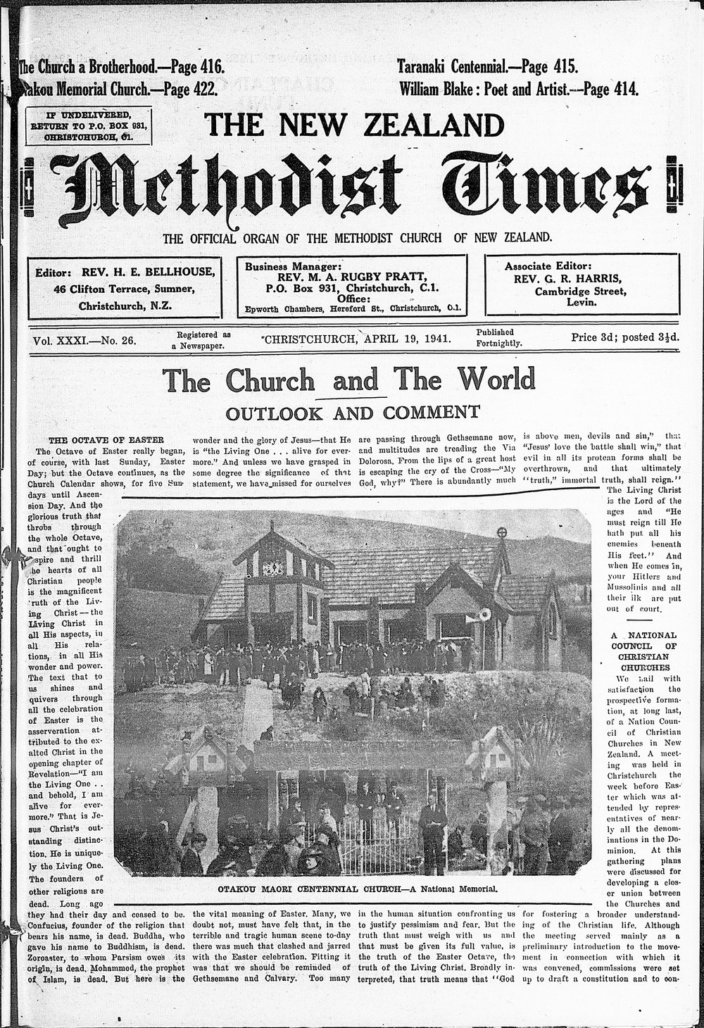 The New Zealand Methodist Times: 19th April 1941