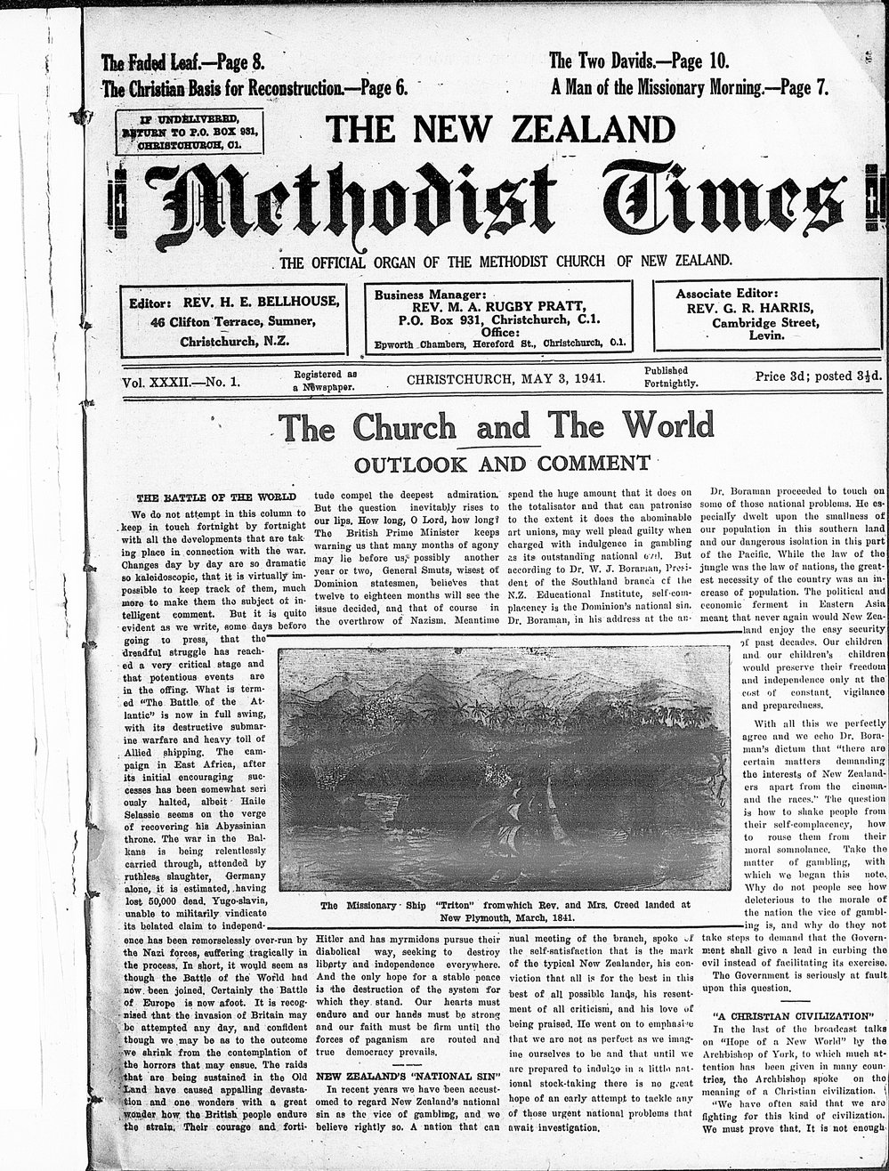 The New Zealand Methodist Times: 3rd May 1941