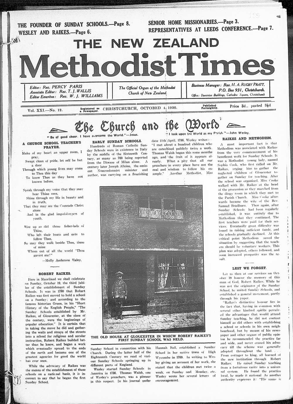 The New Zealand Methodist Times: 4th October 1930