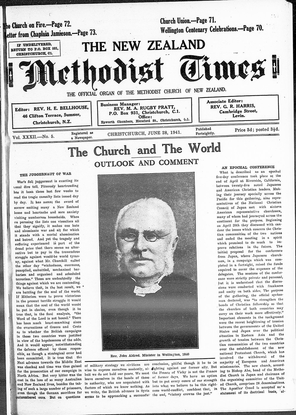 The New Zealand Methodist Times: 28th June 1941