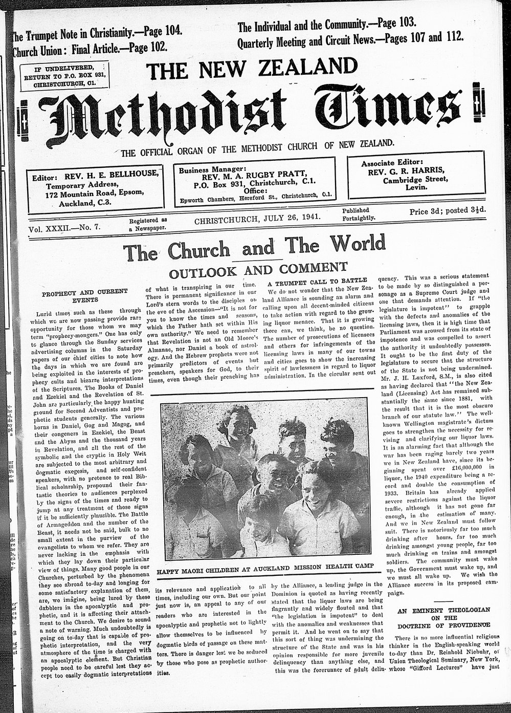 The New Zealand Methodist Times: 26th July 1941